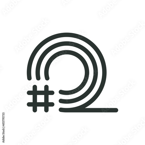 Mesh wire roll isolated icon, welded wire mesh rolls vector icon with editable stroke