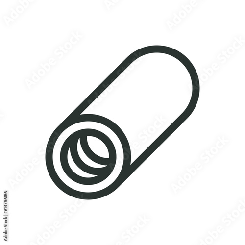 Threaded pipe coupling isolated icon, thread tube fitting vector icon with editable stroke