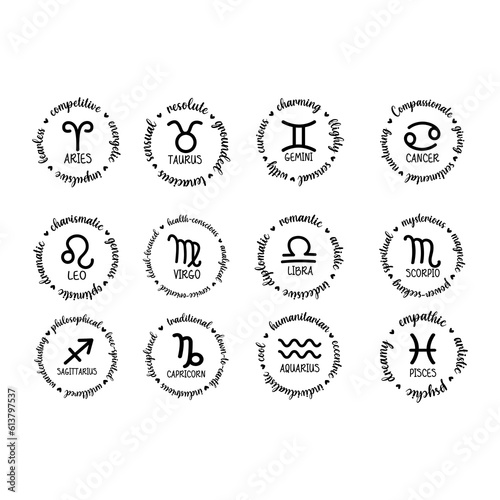 zodiac vector set