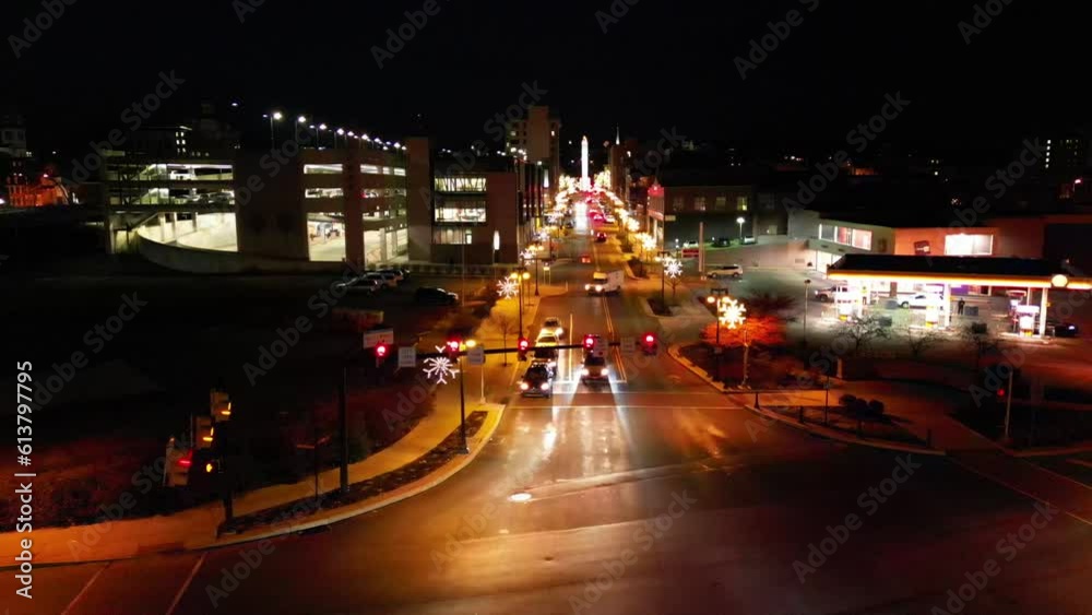 Night Time Aerial of Northampton Street in Downtown Easton, PA - Pt. 1 Night Time Aerial of Northampton Street in Downtown Easton, PA - Pt. 1