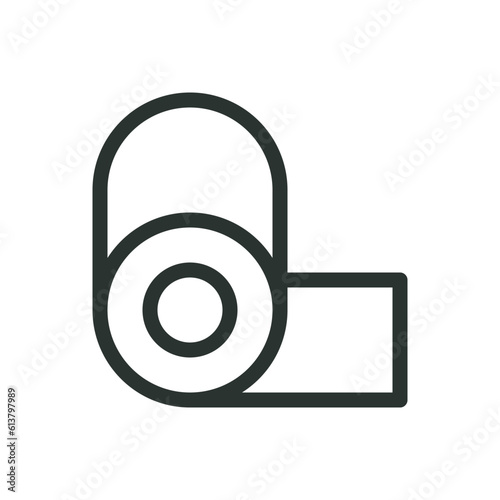 Sheet metal roll isolated icon, sheet steel roll vector icon with editable stroke