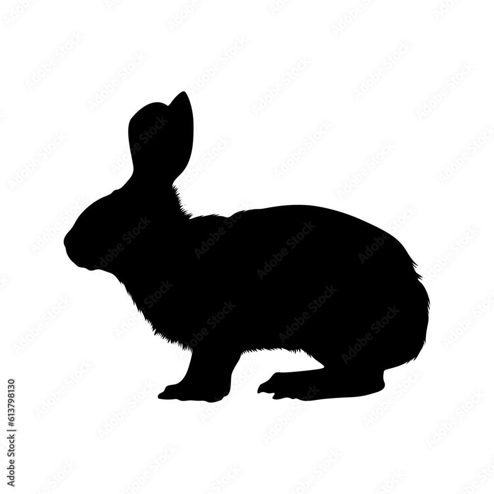 Standing Rabbit On Side View Silhouette. Good To Use For Element Print Book, Animal Book and Animal Content Standing Rabbit On Side View Silhouette. Good To Use For Element Print Book, Animal Book and Animal Content