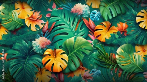 Summer Colorful Beach Wallpaper Background. Generative ai