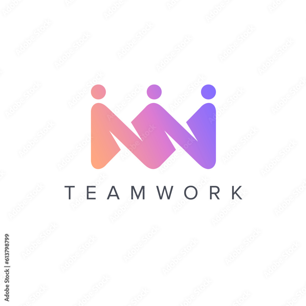Vector logo design template for social media, teamwork. Vector logo design template for social media, teamwork.