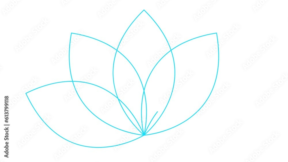 Animated blue linear lotus icon. Symbol is drawn gradually. Concept of yoga. Vector illustration isolated on white background.
Animated blue linear lotus icon. Symbol is drawn gradually. Concept of yoga. Vector illustration isolated on white background.