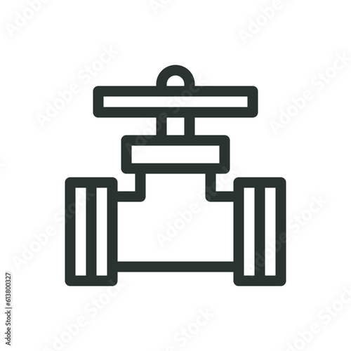 Shutoff valve isolated icon, shut-off valves vector icon with editable stroke