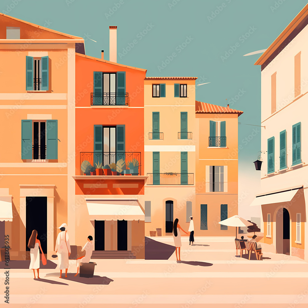 Beautiful view of the small town of Saint-Tropez, France