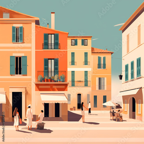 Obraz na płótnie Beautiful view of the small town of Saint-Tropez, France w salonie
