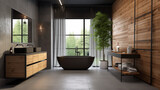 Modern contemporary bathroom in a luxury apartment
