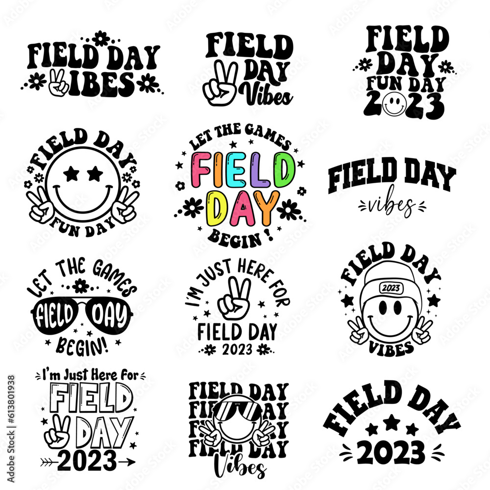 Fototapeta premium field day vector set
