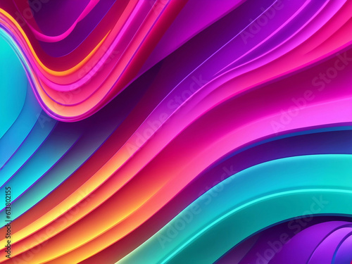 Colorful wavy neon lines  Generative AI Illustration.