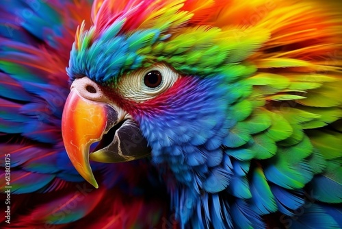 Colorful Transformation From Splash to Parrot. Generative AI © Haider