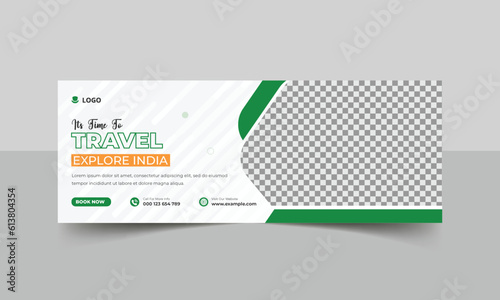 A travel banner design for the Indian tourism agency, travel social media facebook cover template, explore India, travel agency banner design, social media cover design, travel banner