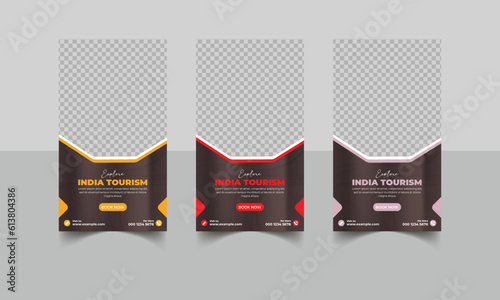 Instagram story post template for india travel, Explore India social media post template, travel agency story post template design