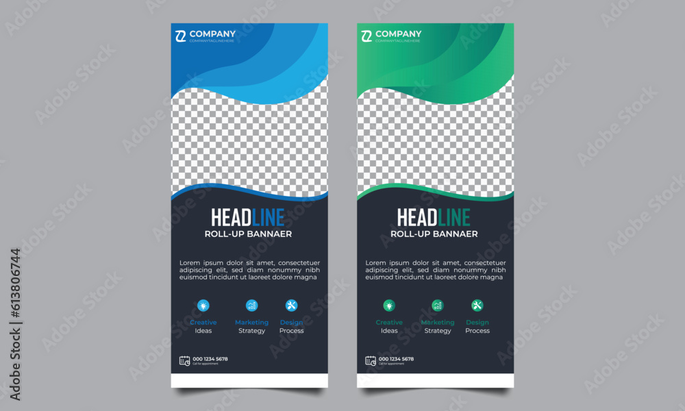 Corporate Business Rollup Banner Design, advertisement, Stand Up Banner, Display Poster Design