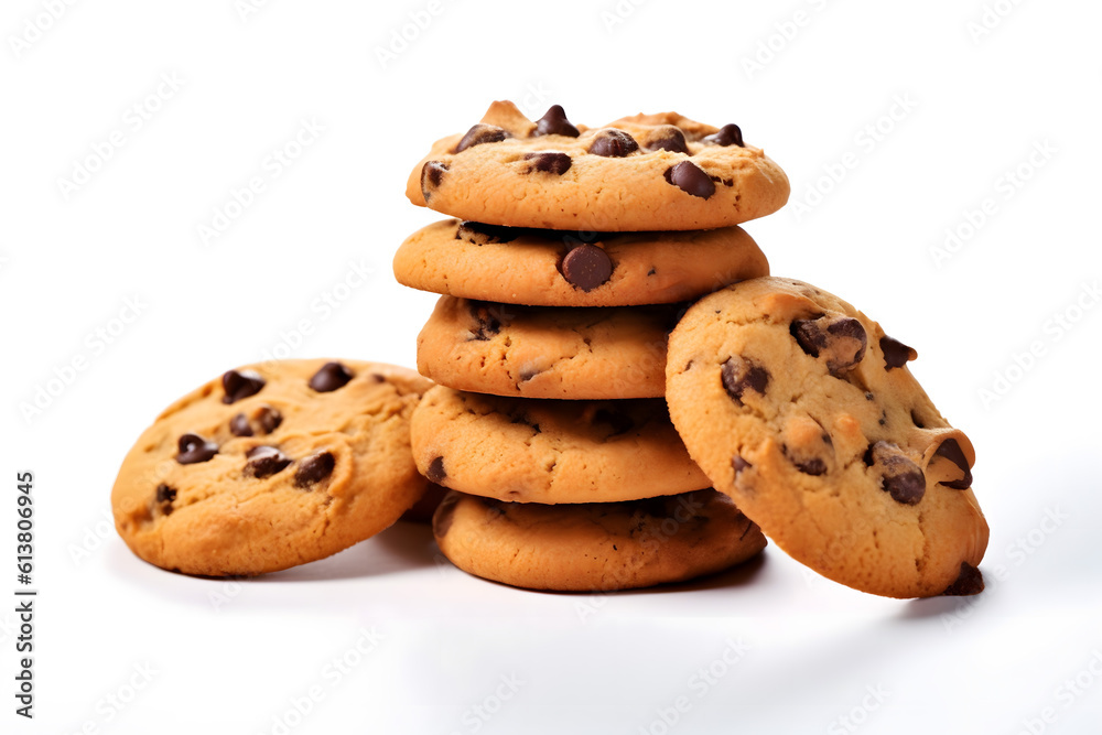 chocolate chip cookies isolated on white chocolate chip cookies isolated on white