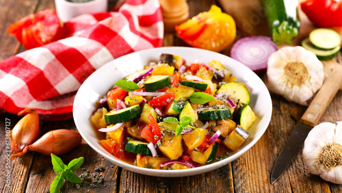 french ratatouille with tomato, bell pepper and zucchini