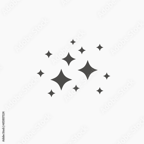 Shine icon vector. Clean star icon. Sparkle, twinkle, blink symbol sign. Flash symbol.