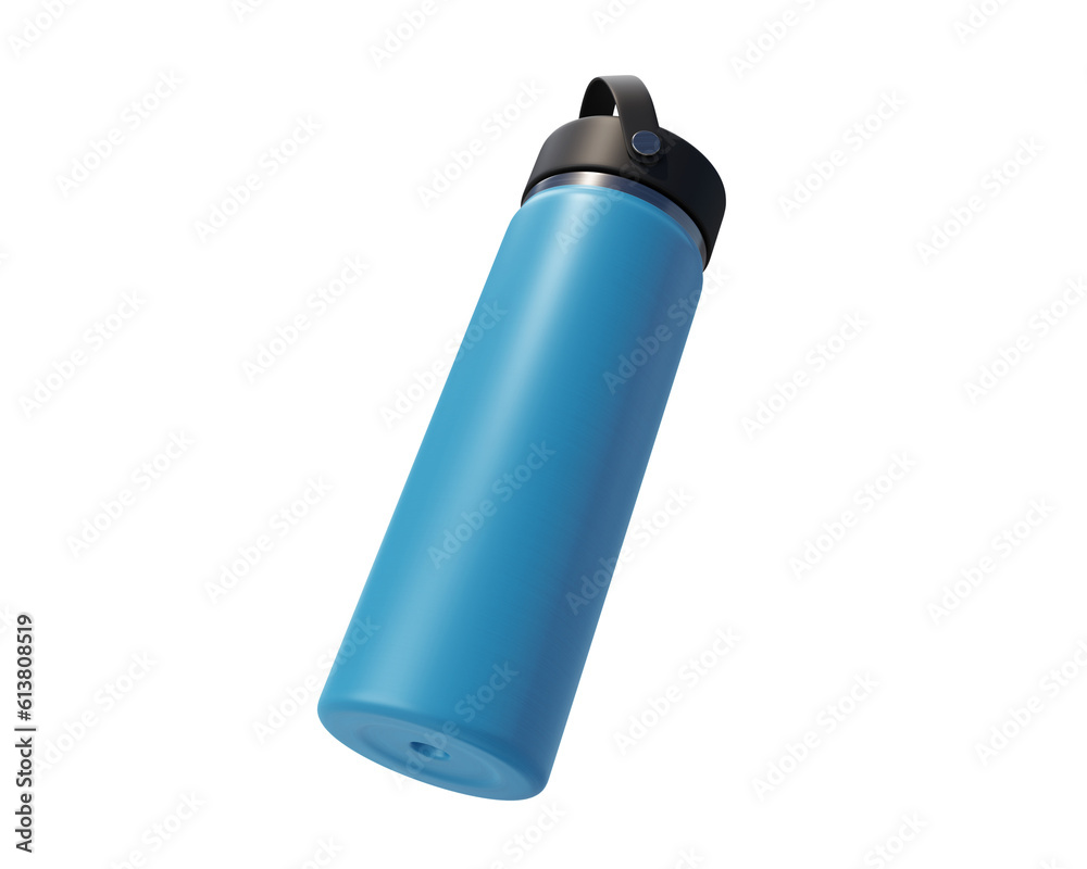 BlankHydro Flask Bottle packaging isolated on transparent background, prepared for mockup, 3D render. BlankHydro Flask Bottle packaging isolated on transparent background, prepared for mockup, 3D render.