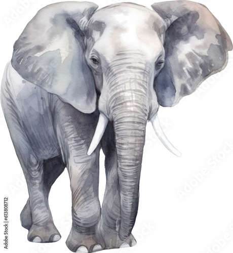 Elephant Watercolor Illustration.Generative AI