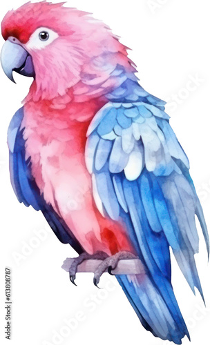 Parrot Bird Watercolor Illustration.Generative AI © ABC Vector