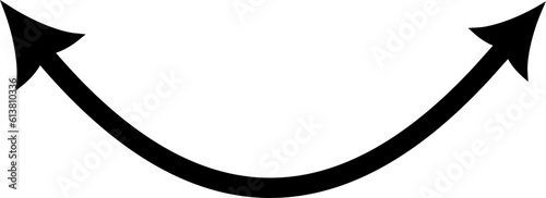 Dual semi circle arrow. Replaceable vector design.