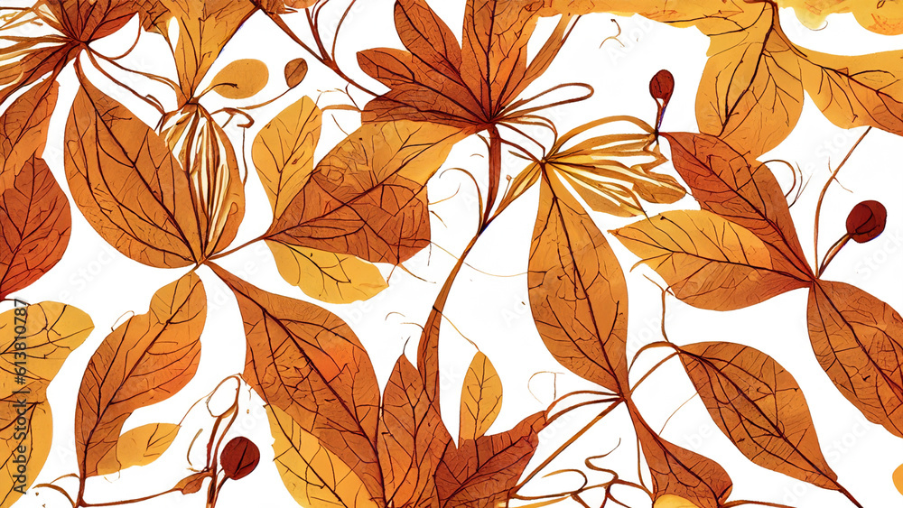 Autumn abstract background with floral details and textures
