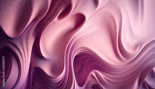 Pink liquid wave in motion and splash background. Abstract paint fluid backdrop for banner. Generative AI 