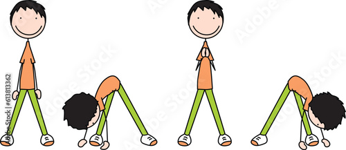 Happy kid exercises - standing slap claps