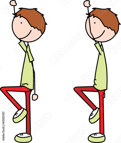 Happy kid exercises - high skips