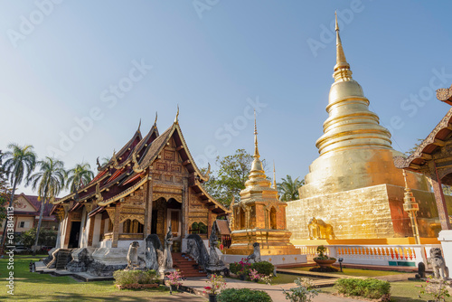 Wat Phra Singh is a beautiful old temple in Chiang Mai, Chiag Mai Province, Thailand