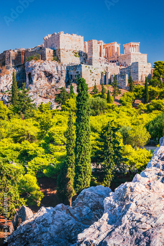 Athens  Greece. Acropolis  ancient ruins of Greek republic.