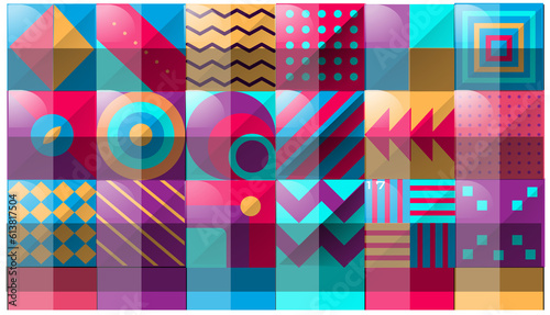 illustration for decoration. abstract patterns that let the colors stand out.creativity from wall to wall A modern collage that combines different visual elements.