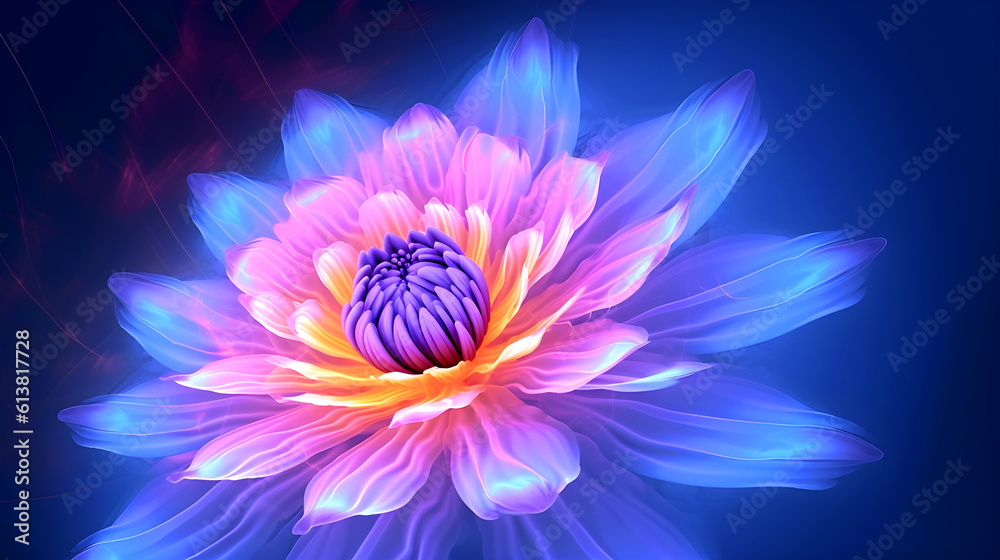 Blissful Blooms: A Blue/purple Gradient Mesh Flower Blissful Blooms: A Blue/purple Gradient Mesh Flower