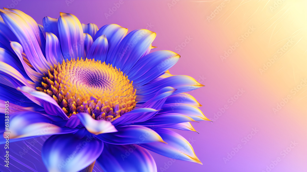 Obraz premium Sun-Kissed Elegance: Gradient Meshesa Rendering of a Sunflower