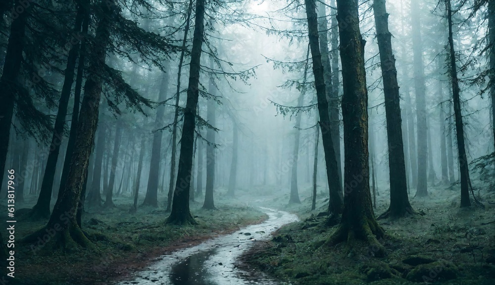 Fototapeta premium path in the woods ai generated