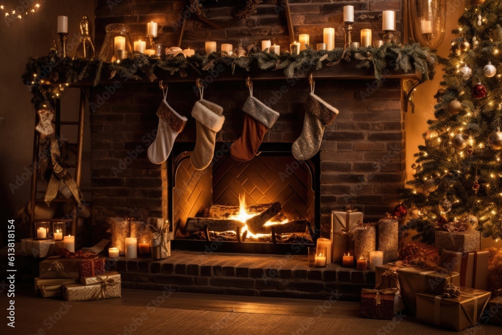 Cozy Christmas fireplace