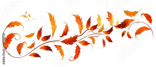 Set of Autumn leaves in the wind on white background, Autumn leaves Set, generative AI