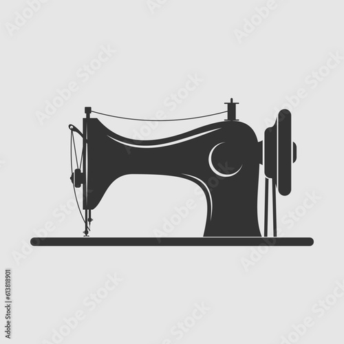 Vintage Sewing Machine isolated. Vector illustration photo