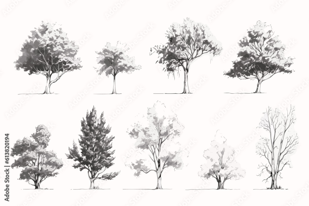 Naklejka premium collection of trees