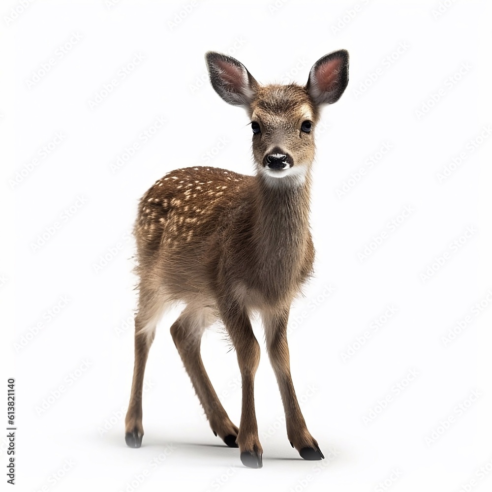 Doe isolated on white, generative Ai Doe isolated on white, generative Ai