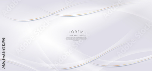 Abstract luxury golden lines curved overlapping on white background. Template premium award design.