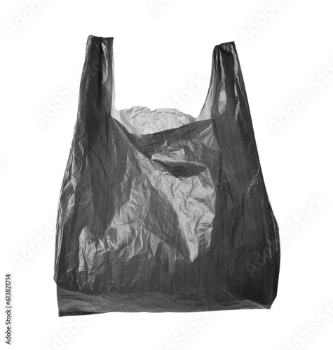 One black plastic bag isolated on white © New Africa