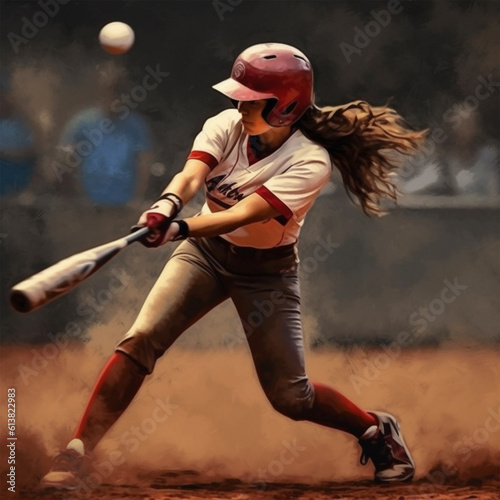 Man playing softball