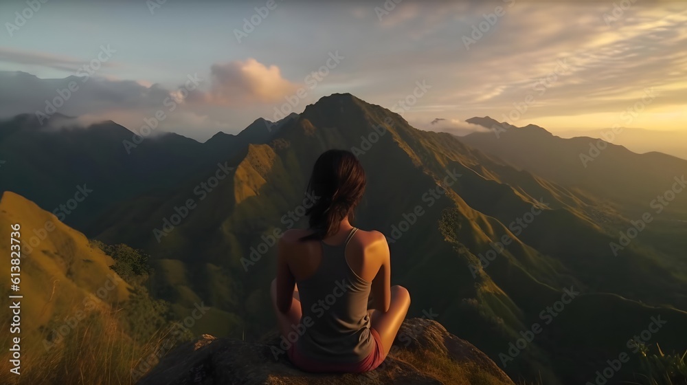 Obraz premium yoga on the mountain