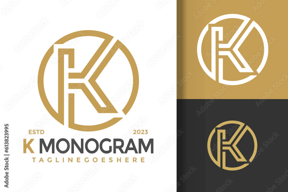 Letter K minimalist monogram logo vector icon illustration Letter K minimalist monogram logo vector icon illustration
