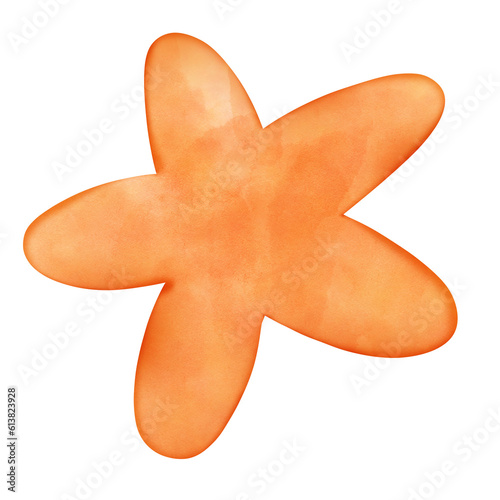 Single orange star illustration