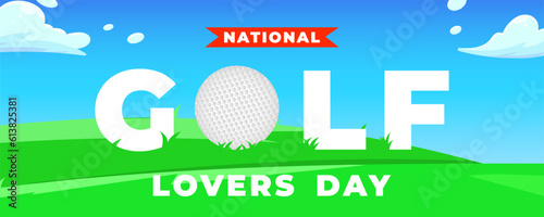 National Golf Lovers Day on 04 October Banner Background. Horizontal Banner Template Design. Vector Illustration