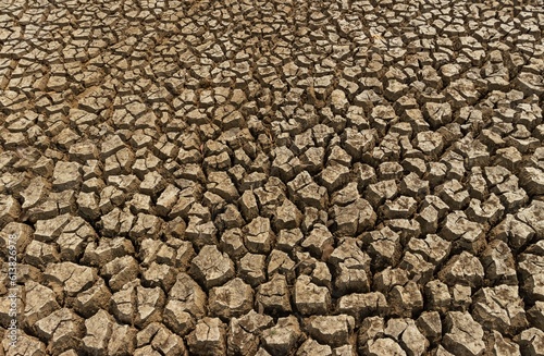Drought Land or Dried Cracked Land Due to Water or Rain Crisis in India Rural Area