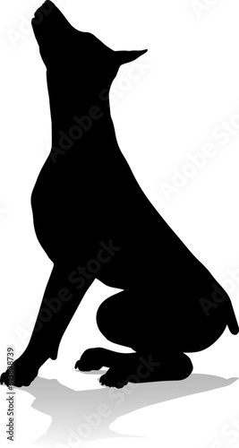 A detailed animal silhouette of a pet dog